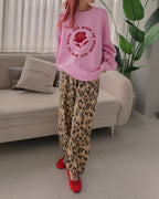 rose motif sweatshirt