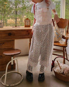 flower lace sheer salopette dress
