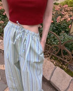 multi stripe wide pants