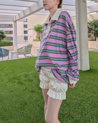 multi stripe rugby shirt