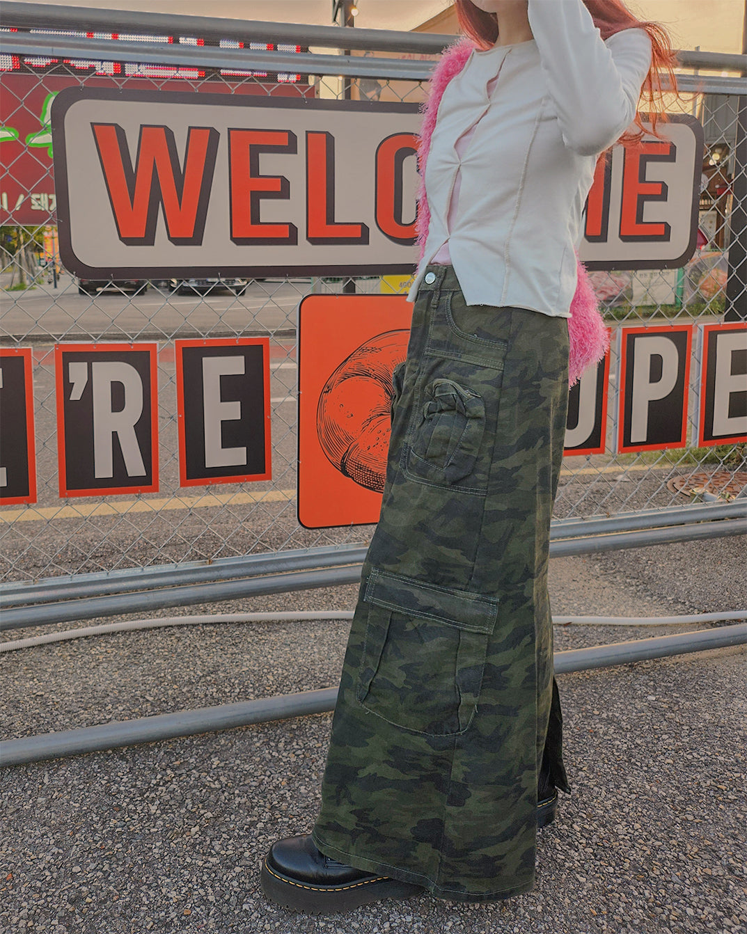 camouflage cargo skirt