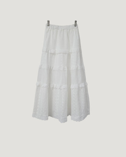 cotton tired long skirt
