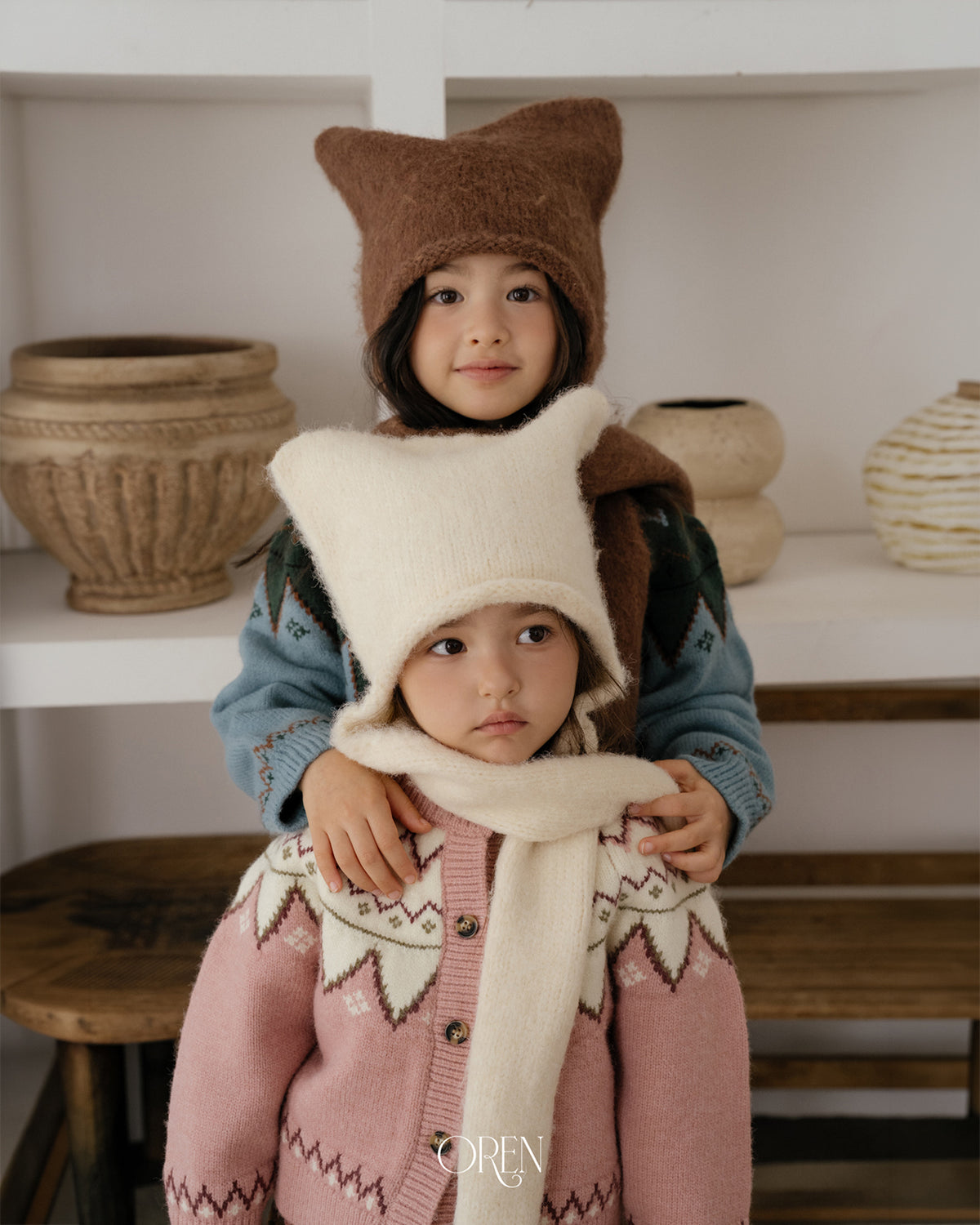 【OREN】cat muffler beanie