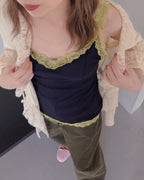 bicolor lace point camisole