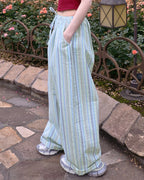 multi stripe wide pants