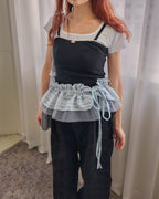 lace frill layered belt