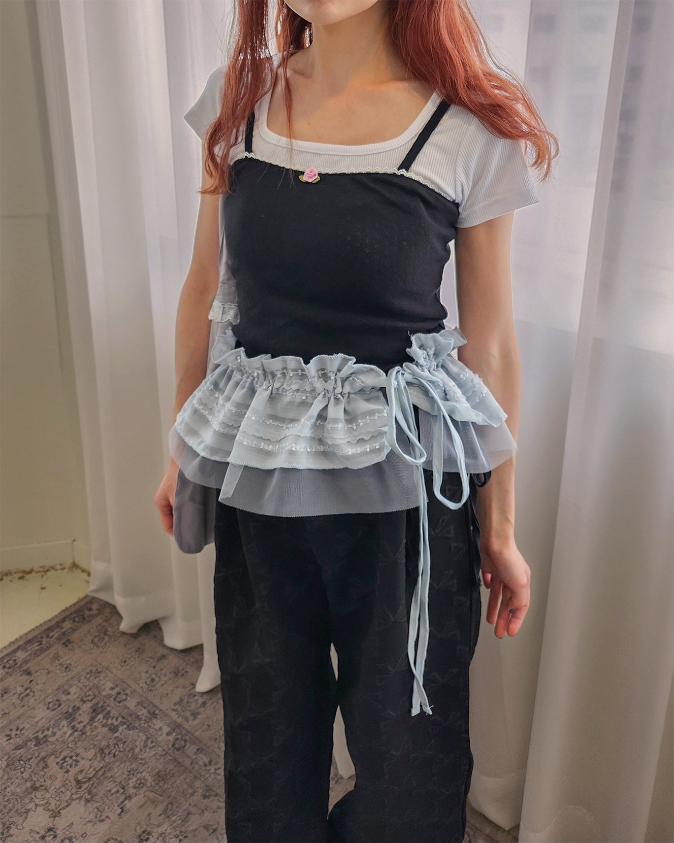 lace frill layered belt
