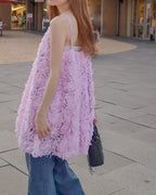 rose motif volume tunic