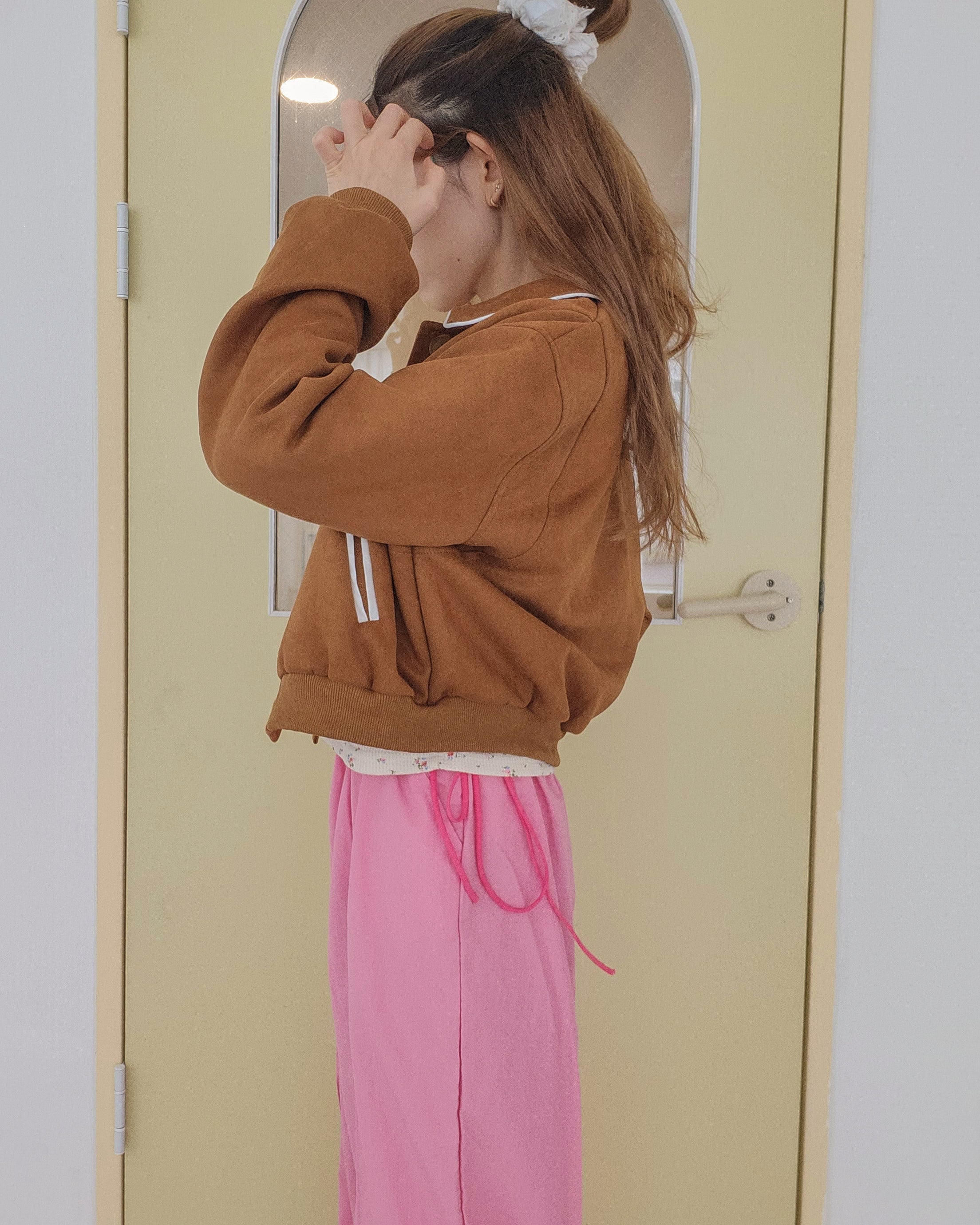 faux suede blouson