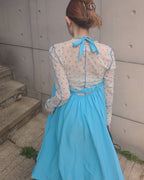 halter neck back open long dress