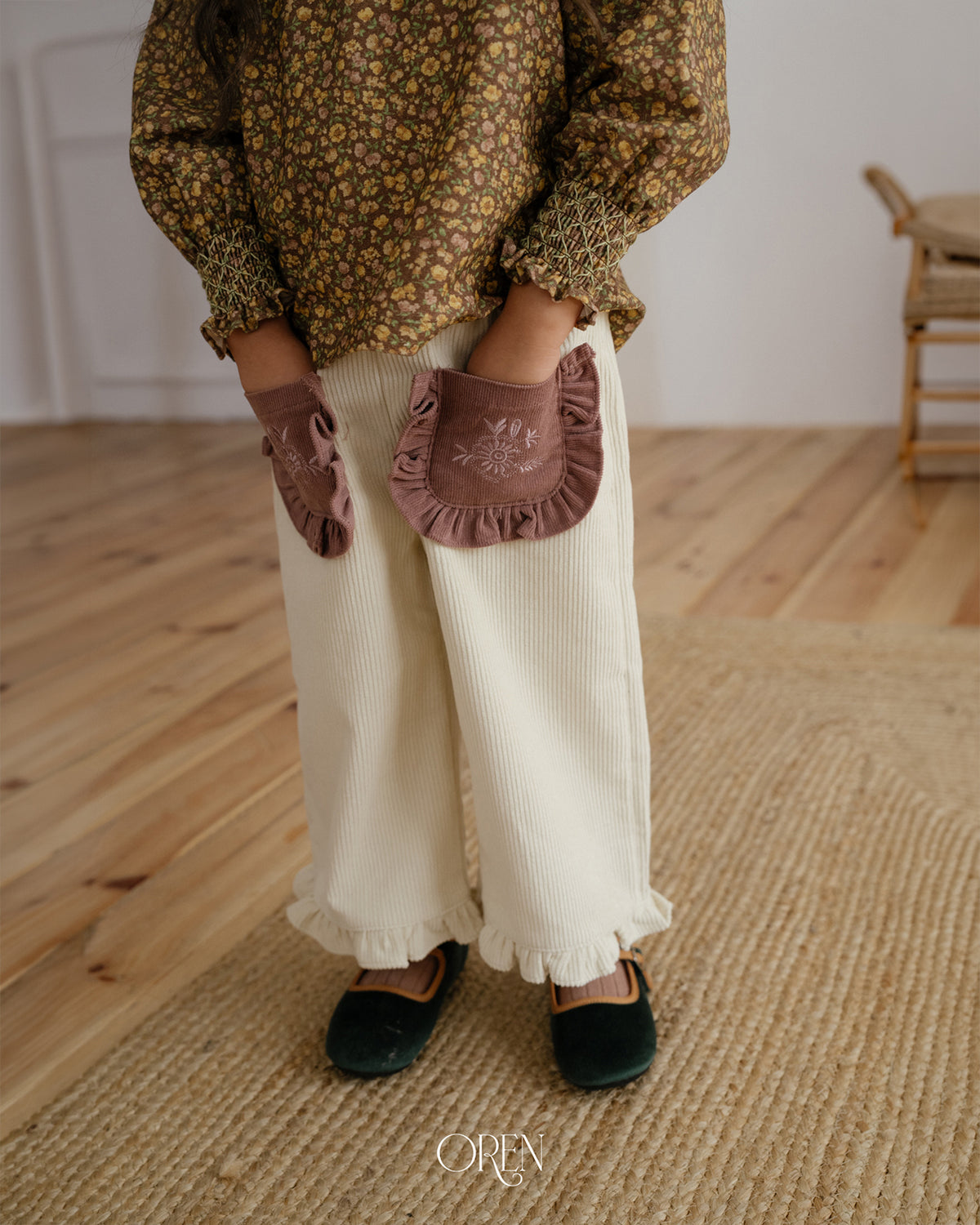 【OREN】naomi frill corduroy pants