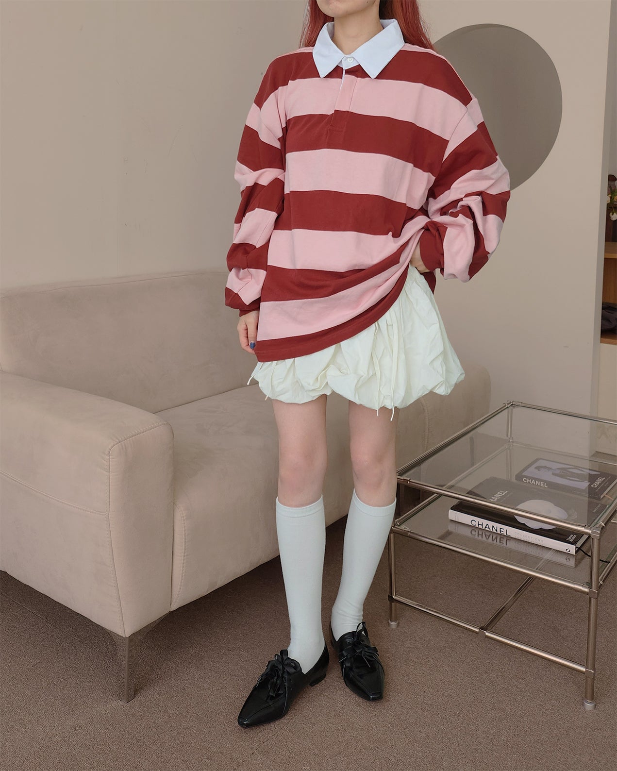 oversize long sleeve rugby shirt