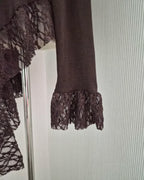frill lace flare cardigan