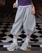 sweat nylon switch balloon half pants