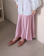 ribbon faux suede flat shoes
