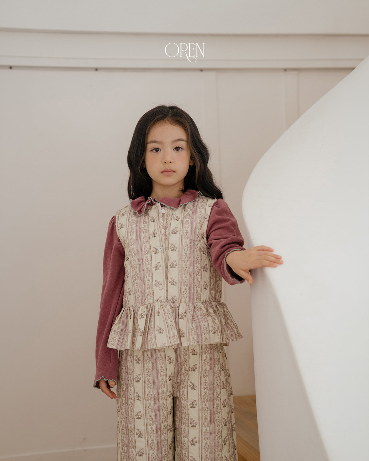 【OREN】groot quilted vest SET UP