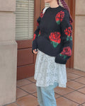 rose knit pullover