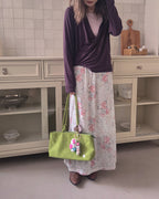 faux suede square shoulder bag