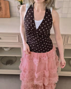 polka dot halter neck bustier