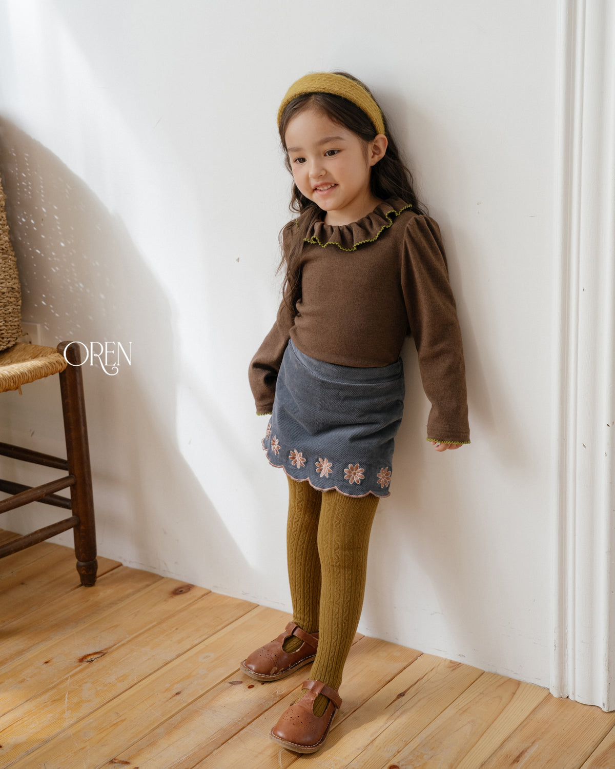 【OREN】bella embroidered culotte pants