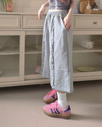 frill sweat half pants