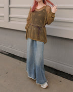 oversize mesh knit (belt SET)