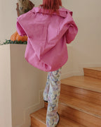 flower pattern boot cut sweat pants
