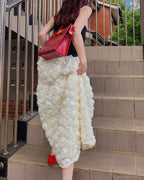 rose volume flare skirt