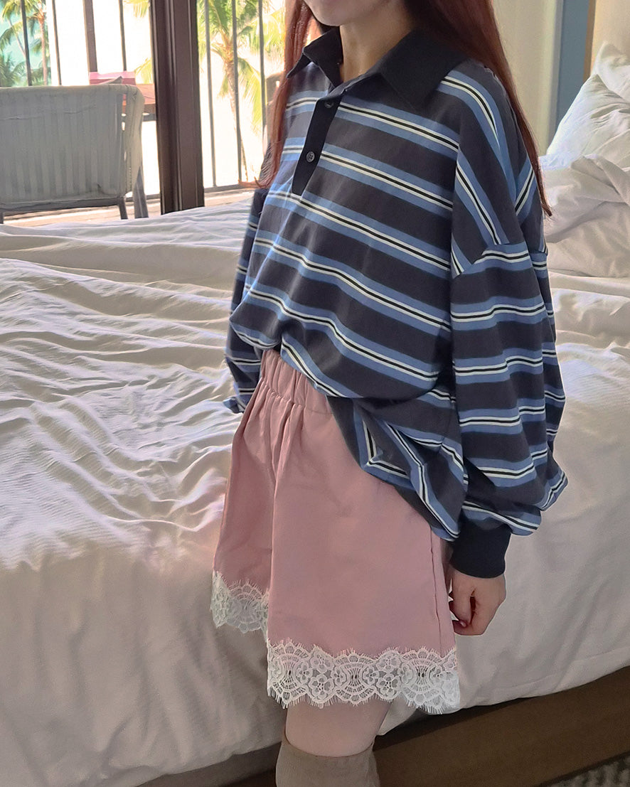 multi stripe rugby shirt