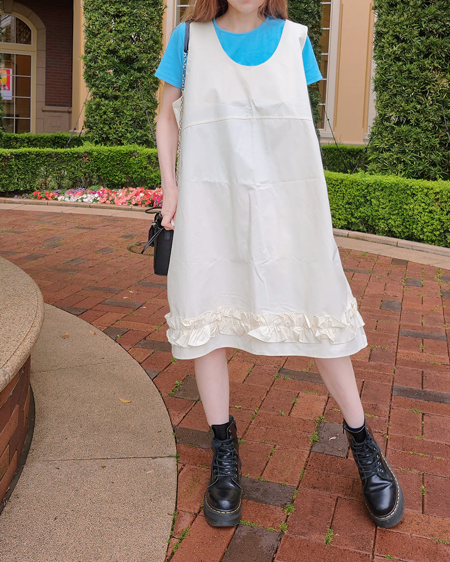 hem frill over midi dress