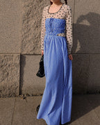 cut out stripe long dress