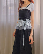 lace frill layered belt