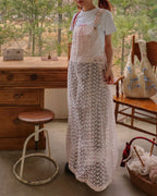 flower lace sheer salopette dress