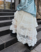 tiered volume frill tulle skirt