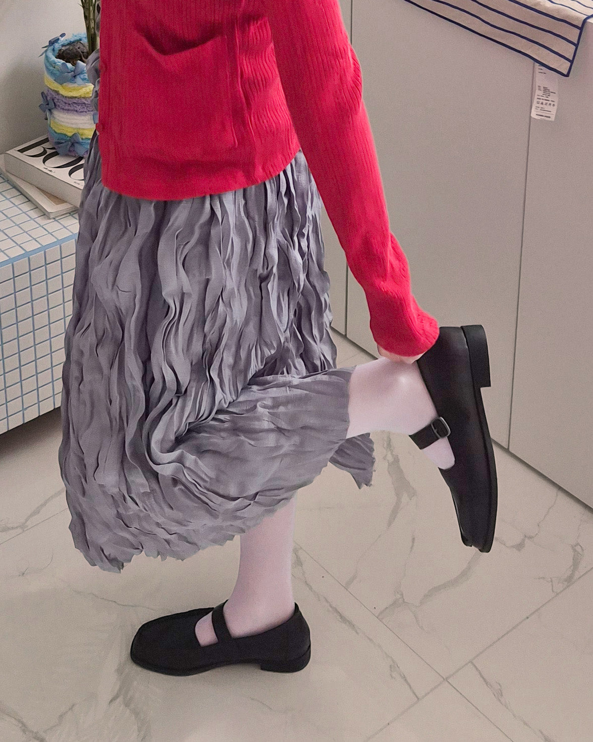 shirring popcorn skirt