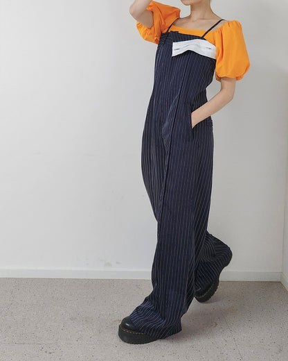 pinstripe design jumpsuit