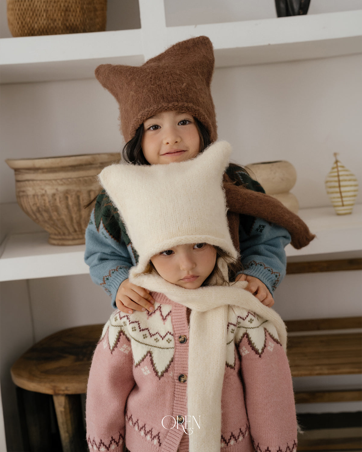 【OREN】cat muffler beanie