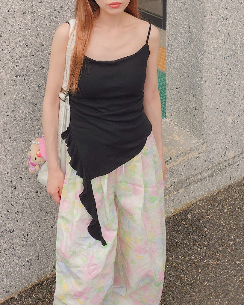 ruffle asymmetry camisole