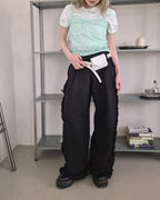 side frill sweat pants