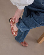 ribbon faux suede flat shoes