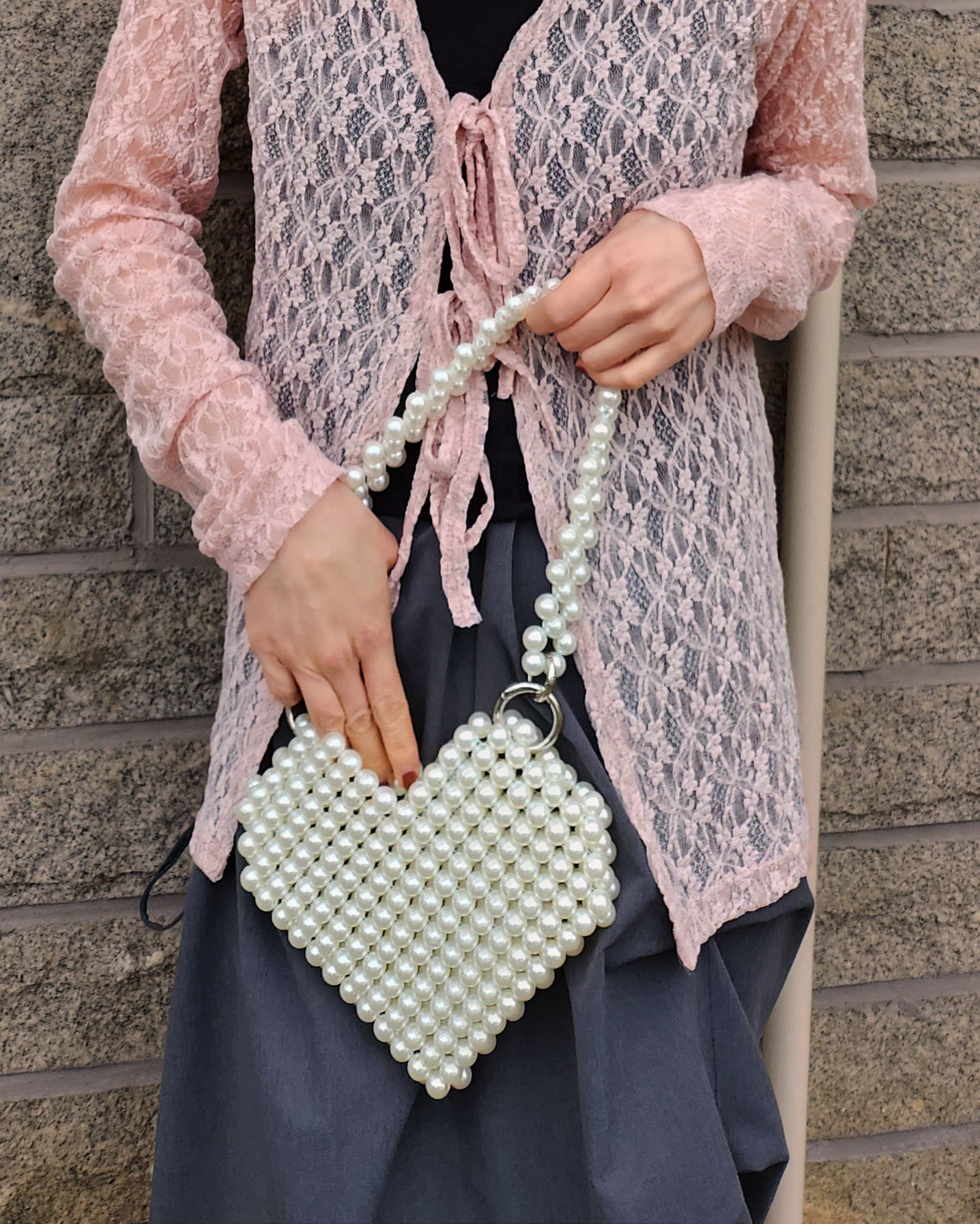 heart beads bag