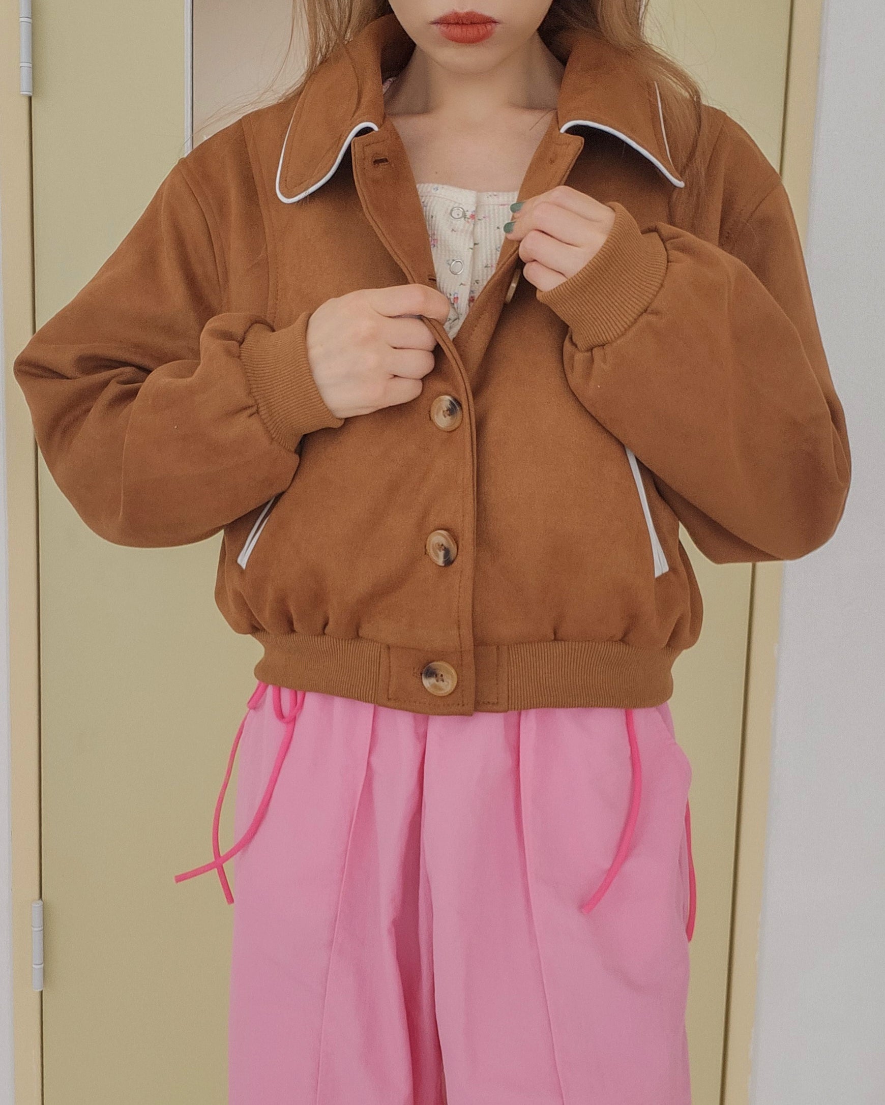 faux suede blouson