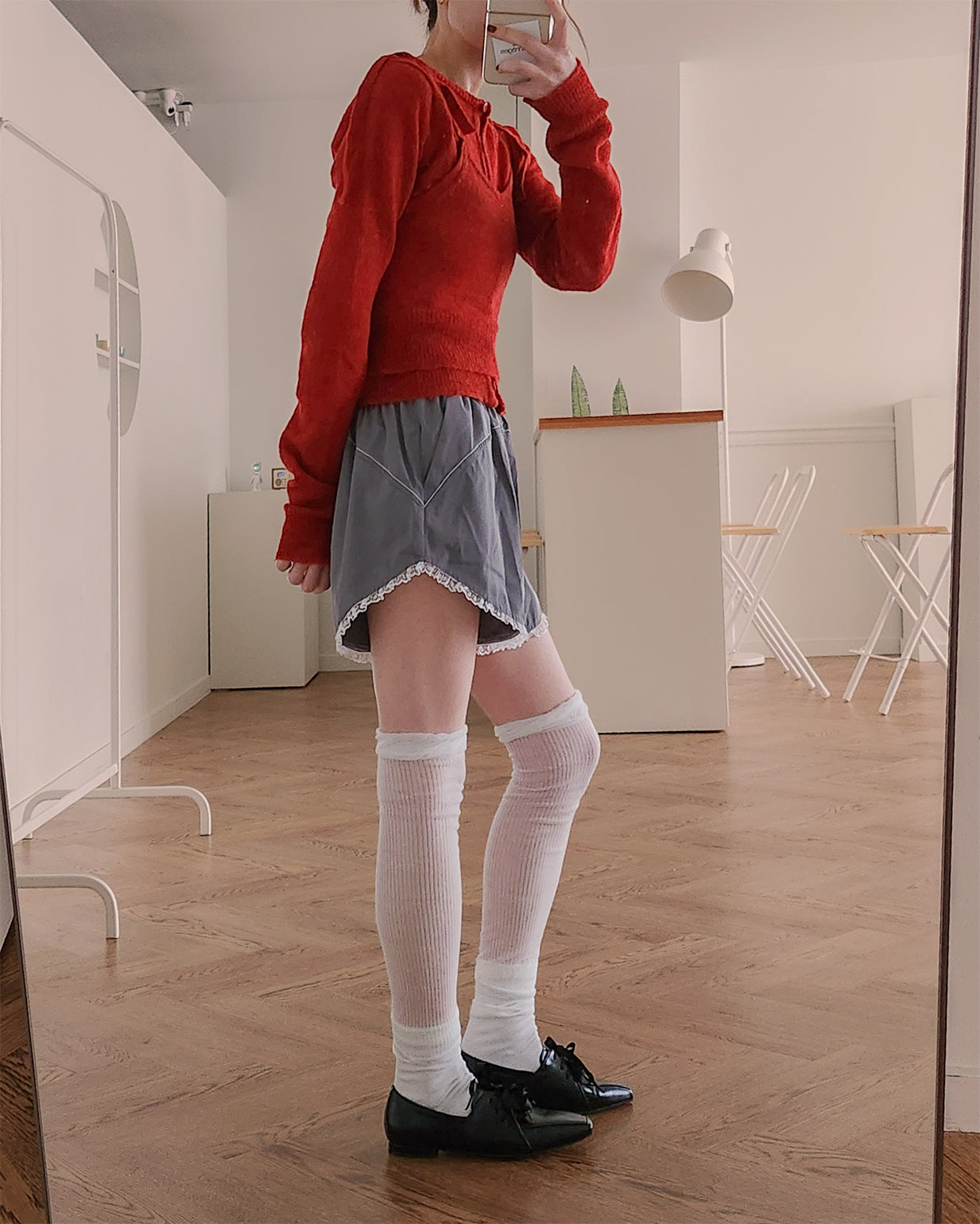 lace point balletcore short pants
