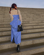 cut out stripe long dress