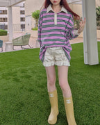 multi stripe rugby shirt
