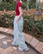 multi stripe wide pants
