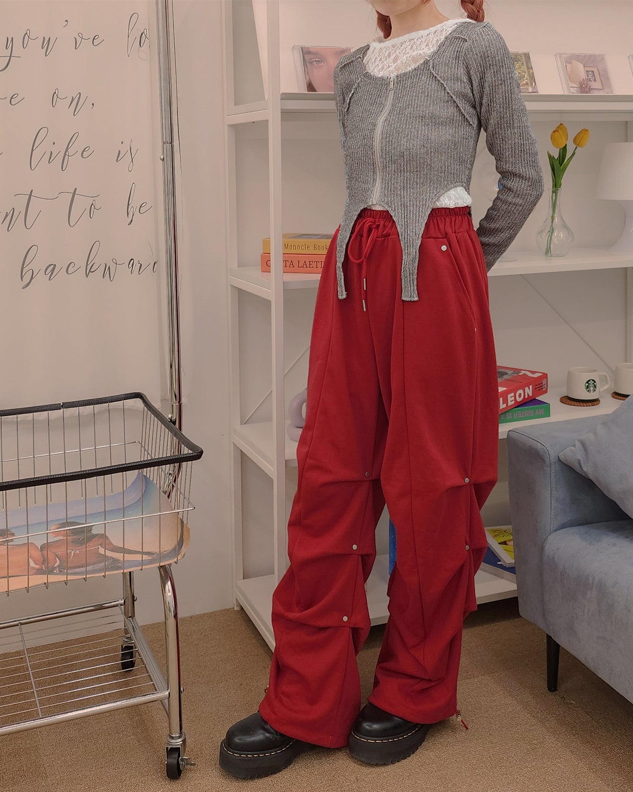 shirring light sweat pants