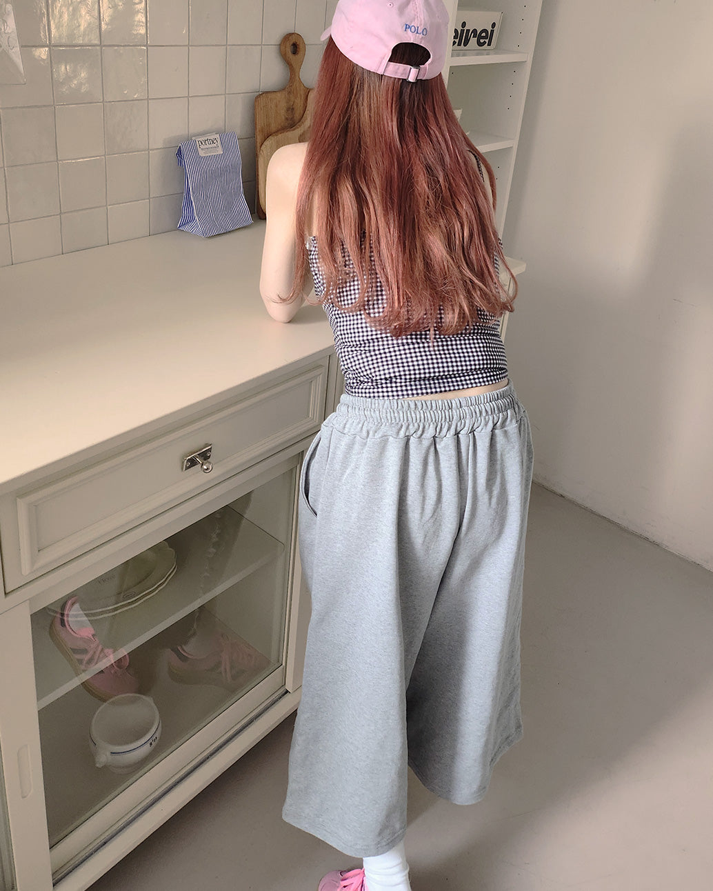 frill sweat half pants