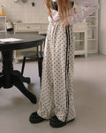 dot side line light corduroy pants