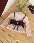 【BANANAJ】lace shirring tee